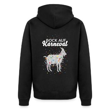 Karneval Fasching Konfetti Fastelovend Geißbock - Unisex Premium Bio Zip Hoodie - Schwarz - Hinten - Nico (187cm)