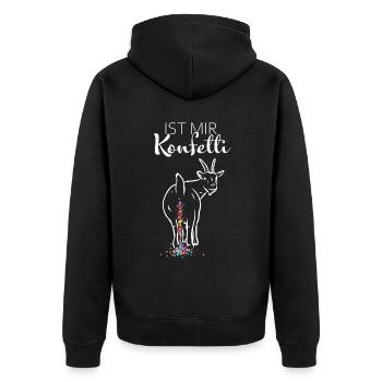 Karneval Fasching Fasnacht Konfetti Weiberfasnacht - Unisex Premium Bio Zip Hoodie - Schwarz - Hinten - Nico (187cm)
