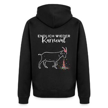 Konfetti Karneval Fasching 5. Jahreszeit Jecken - Unisex Premium Bio Zip Hoodie - Schwarz - Hinten - Nico (187cm)