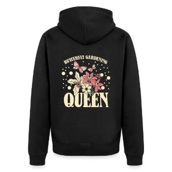 Hobbygärtner Garten Monarch - Unisex Premium Bio Zip Hoodie - Schwarz - Hinten - Nico (187cm)