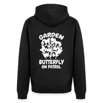 Hobby Gardener Garden Garden Butterflies - Unisex Premium Organic Zip Hoodie - black - Back - Nico (187cm)