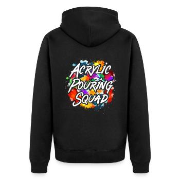 Fluid Painting Acrylic Pouring Squad - Unisex Premium Organic Zip Hoodie - black - Back - Nico (187cm)