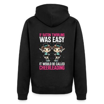 Gymnastik Design für Taktstock drehen - Unisex Premium Bio Zip Hoodie - Schwarz - Hinten - Nico (187cm)
