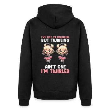 Gymnastik Design für Taktstock drehen - Unisex Premium Bio Zip Hoodie - Schwarz - Hinten - Nico (187cm)