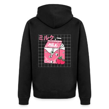 Esthétique bizarre Kawaii Japonais Mignon Mil - Veste à capuche bio Premium Unisexe - noir - Dos - Nico (187cm)
