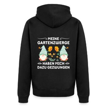 Gartenzwerg Für Gartenzwerg Liebhaber Gärtner Lust - Unisex Premium Bio Zip Hoodie - Schwarz - Hinten - Nico (187cm)