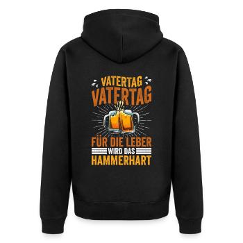 Vatertag Vatertag Für Die Leber Wird Das Hammerhar - Unisex Premium Bio Zip Hoodie - Schwarz - Hinten - Nico (187cm)