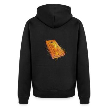 Colorful cornhole board - Unisex Premium Organic Zip Hoodie - black - Back - Nico (187cm)