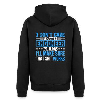 I'll make the shit work - Unisex Premium Organic Zip Hoodie - black - Back - Nico (187cm)