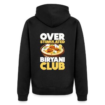Biryani Lover Indian Food Desifood India Rice - Veste à capuche bio Premium Unisexe - noir - Dos - Nico (187cm)