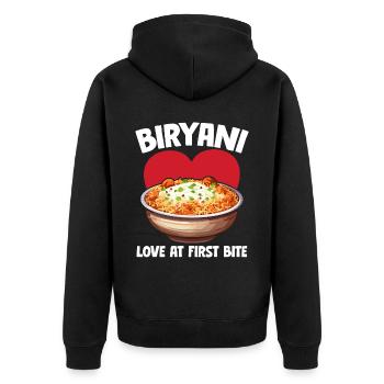 Biryani Lover Indian Food Desifood India Rice - Veste à capuche bio Premium Unisexe - noir - Dos - Nico (187cm)