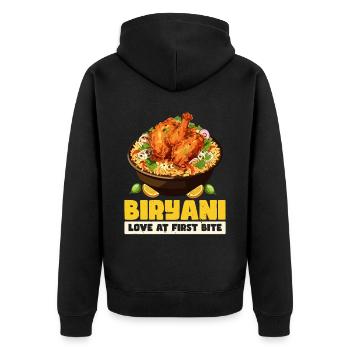Biryani Lover Indian Food Desifood India Rice - Veste à capuche bio Premium Unisexe - noir - Dos - Nico (187cm)
