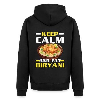 Biryani Lover Indian Food Desifood India Rice - Veste à capuche bio Premium Unisexe - noir - Dos - Nico (187cm)