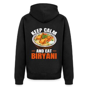 Biryani Lover Indian Food Desifood India Rice - Veste à capuche bio Premium Unisexe - noir - Dos - Nico (187cm)