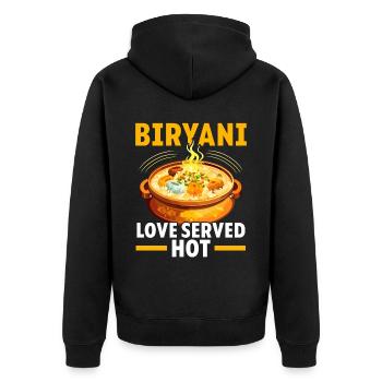 Biryani Lover Indian Food Desifood India Rice - Veste à capuche bio Premium Unisexe - noir - Dos - Nico (187cm)