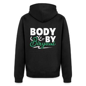 Biryani Lover Indian Food Desifood India Rice - Veste à capuche bio Premium Unisexe - noir - Dos - Nico (187cm)