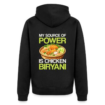 Biryani Lover Indian Food Desifood India Rice - Veste à capuche bio Premium Unisexe - noir - Dos - Nico (187cm)
