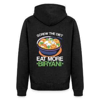 Biryani Lover Indian Food Desifood India Rice - Veste à capuche bio Premium Unisexe - noir - Dos - Nico (187cm)