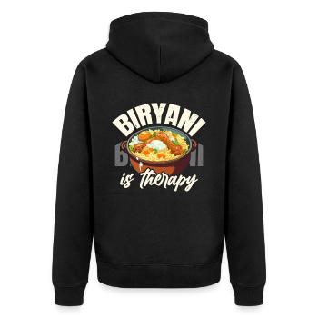 Biryani Lover Indian Food Desifood India Rice - Veste à capuche bio Premium Unisexe - noir - Dos - Nico (187cm)