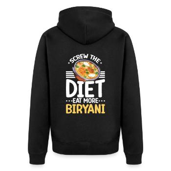 Biryani Lover Indian Food Desifood India Rice - Veste à capuche bio Premium Unisexe - noir - Dos - Nico (187cm)