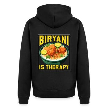 Biryani Lover Indian Food Desifood India Rice - Veste à capuche bio Premium Unisexe - noir - Dos - Nico (187cm)