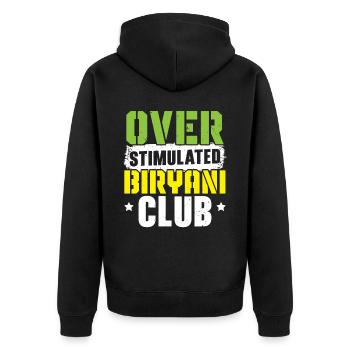 Biryani Lover Indian Food Desifood India Rice - Veste à capuche bio Premium Unisexe - noir - Dos - Nico (187cm)