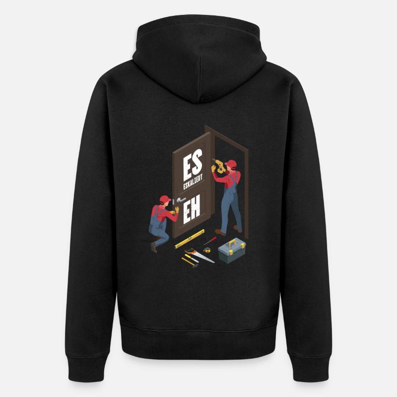 Es Eskaliert Eh Handwerker - Unisex Premium Bio Zip Hoodie - Schwarz