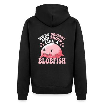 Stolz Wie Ein Blobfish-besitzer Blobfishes Lover - Unisex Premium Bio Zip Hoodie - Schwarz - Hinten - Nico (187cm)