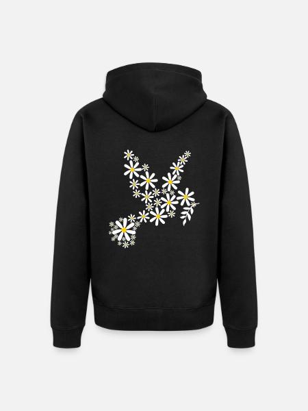 Dove of Peace Peace Sympol - Unisex Premium Organic Zip Hoodie - black