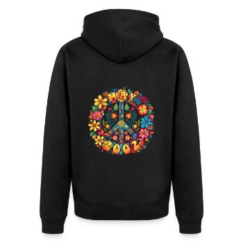 Flower Power Hippie Birthday - May 2002 - Unisex Premium Organic Zip Hoodie - black - Back - Nico (187cm)
