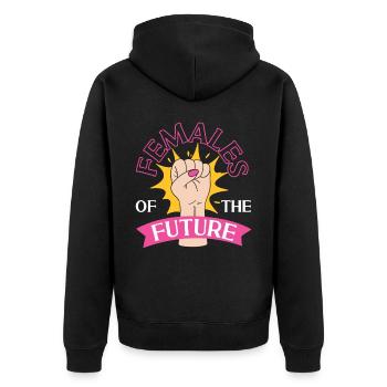 Femmes féministes du futur - Veste à capuche bio Premium Unisexe - noir - Dos - Nico (187cm)
