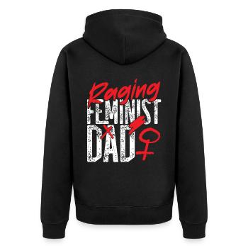 Papa féministe enragé Père féministe - Veste à capuche bio Premium Unisexe - noir - Dos - Nico (187cm)