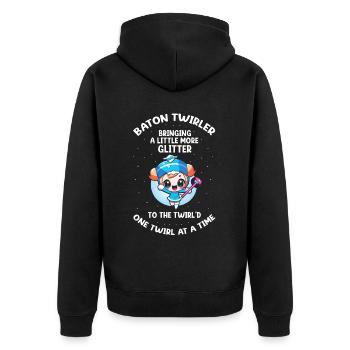 Stabdänzerin Design für Majorette - Unisex Premium Bio Zip Hoodie - Schwarz - Hinten - Nico (187cm)