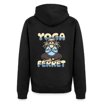 Frettchen Iltis Niedlich - Unisex Premium Bio Zip Hoodie - Schwarz - Hinten - Nico (187cm)