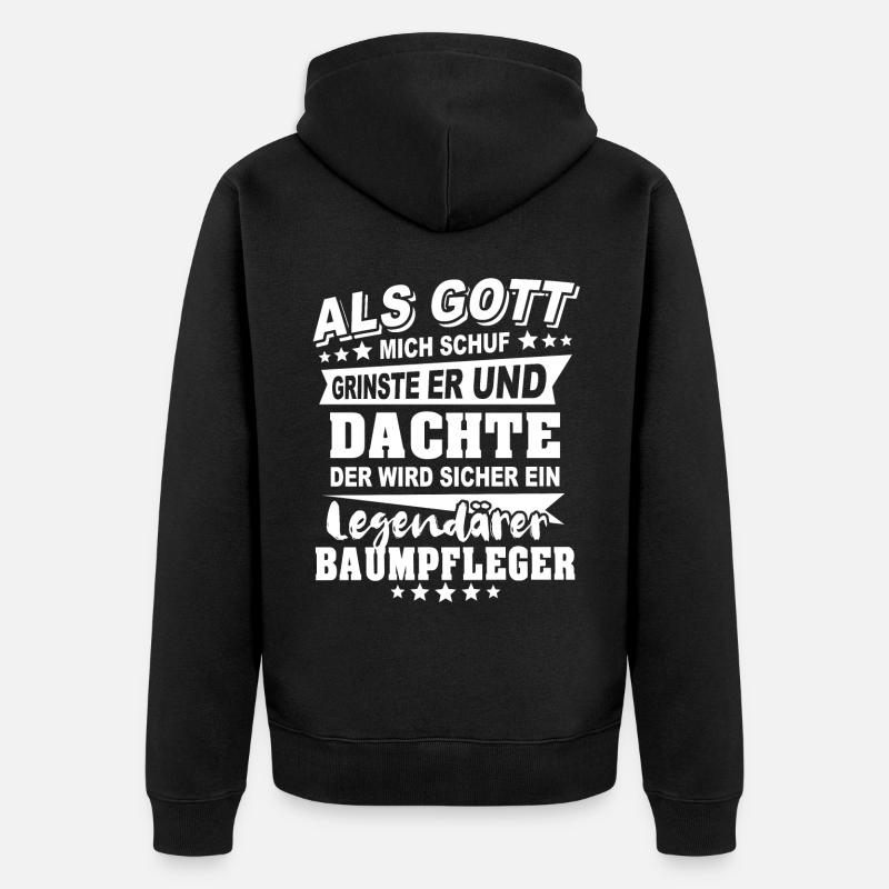 Baumpfleger - Unisex Premium Bio Zip Hoodie - Schwarz