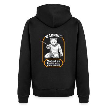 Katzen Fechter gamer lustiges Fechten Sport Katzen - Unisex Premium Bio Zip Hoodie - Schwarz - Hinten - Nico (187cm)