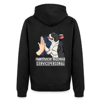 Bouledogue français - Veste à capuche bio Premium Unisexe - noir - Dos - Nico (187cm)