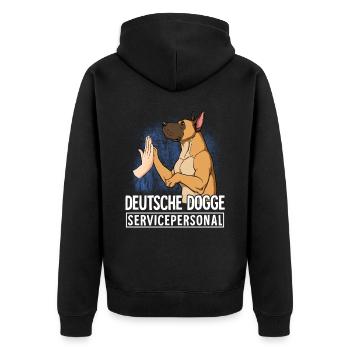 Deutsche Dogge - Unisex Premium Bio Zip Hoodie - Schwarz - Hinten - Nico (187cm)
