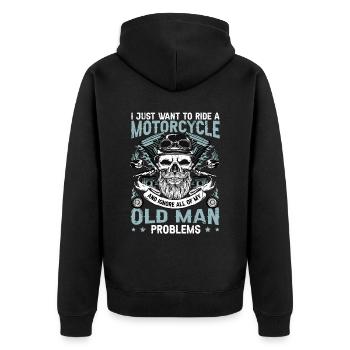Je veux juste conduire une moto et ignorer tout - Veste à capuche bio Premium Unisexe - noir - Dos - Nico (187cm)