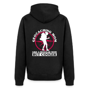 Geocaching Maman - Geocaching Geocacher - Veste à capuche bio Premium Unisexe - noir - Dos - Nico (187cm)