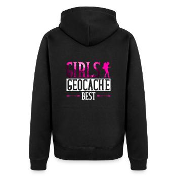 Girls Geocache Best - Geocaching Geocacher - Veste à capuche bio Premium Unisexe - noir - Dos - Nico (187cm)