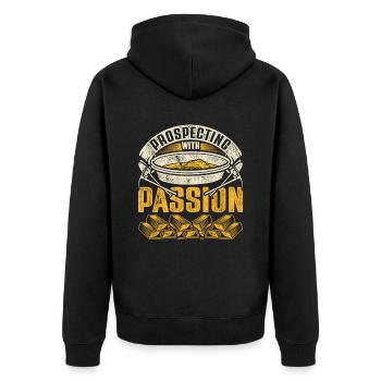 Prospecteur d’or avec passion - Veste à capuche bio Premium Unisexe - noir - Dos - Nico (187cm)