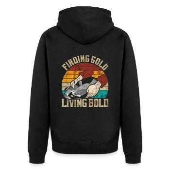 Goldsucher trouve de l’or vivant audacieux - Veste à capuche bio Premium Unisexe - noir - Dos - Nico (187cm)