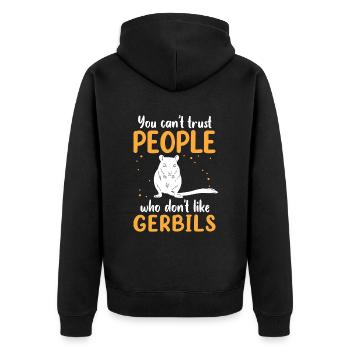 Gerbille ne fait pas confiance aux rongeurs Gerbille - Veste à capuche bio Premium Unisexe - noir - Dos - Nico (187cm)
