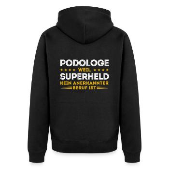 Podologe Fußpflege Pediküre Podologie Geschenke - Unisex Premium Bio Zip Hoodie - Schwarz - Hinten - Nico (187cm)