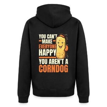 Corn Dog Lover Hot Dog Corndog Sausage Hotdog - Unisex Premium Organic Zip Hoodie - black - Back - Nico (187cm)