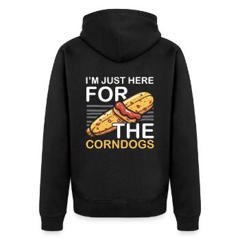 Corn Dog Lover Hot Dog Corndog Sausage Hotdog - Unisex Premium Organic Zip Hoodie - black - Back - Nico (187cm)