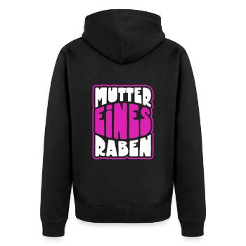 Mutter eines Raben - Rabenmutter - Unisex Premium Bio Zip Hoodie - Schwarz - Hinten - Nico (187cm)