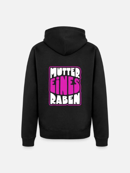 Mutter eines Raben - Rabenmutter - Unisex Premium Bio Zip Hoodie - Schwarz