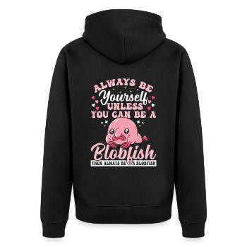 Soyez toujours vous-même, propriétaire de Blobfish, - Veste à capuche bio Premium Unisexe - noir - Dos - Nico (187cm)